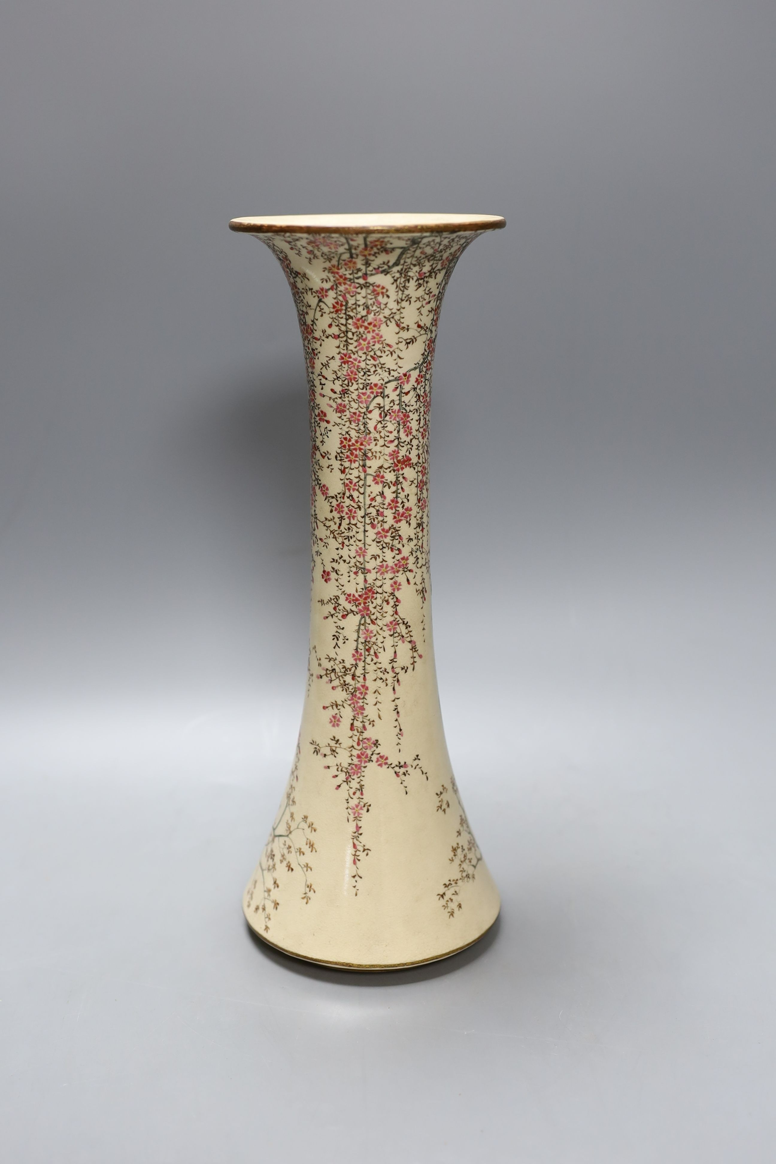 A Japanese Satsuma pottery vase, Taisho period, 30cm high
